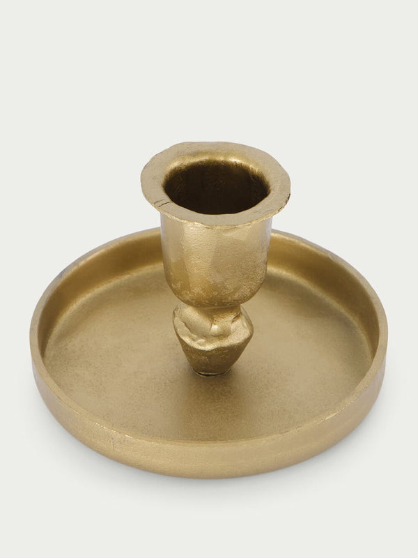 Gold Iron Candle Holder