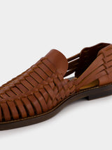 Woven Calfskin Loafer Sandals