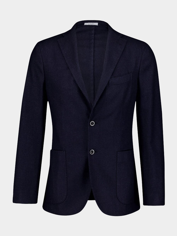 Single-Breasted Wool-Blend Blazer