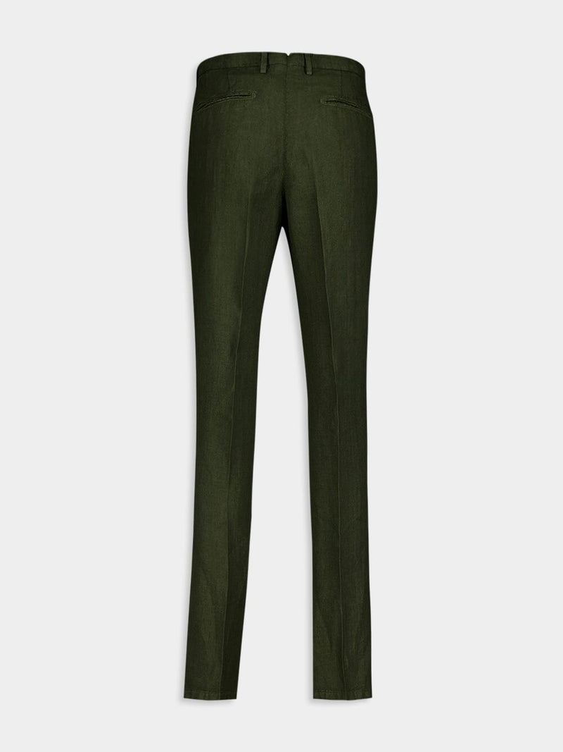 Olive Green Linen Suit