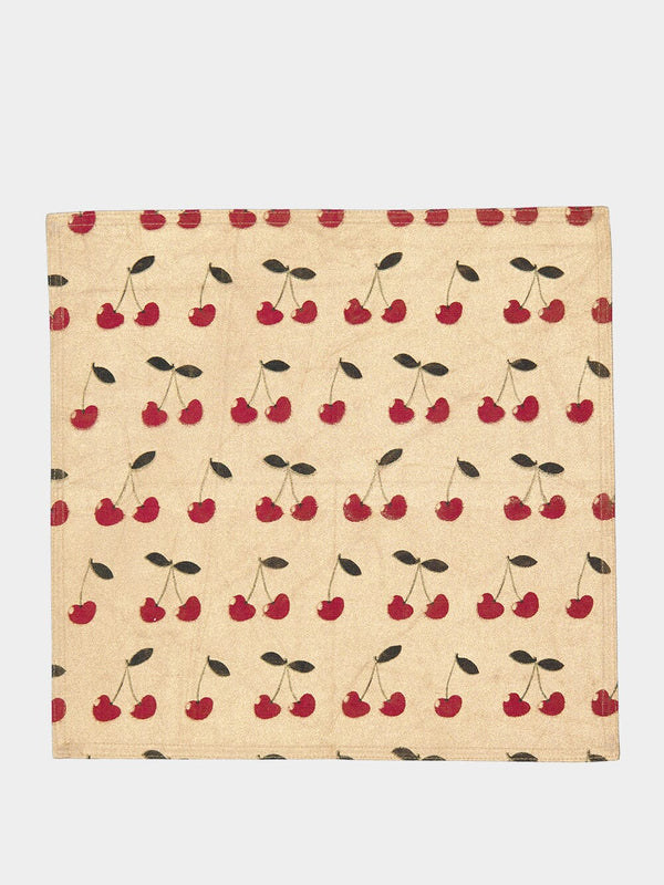 Cotton Napkin with Cherry Print
