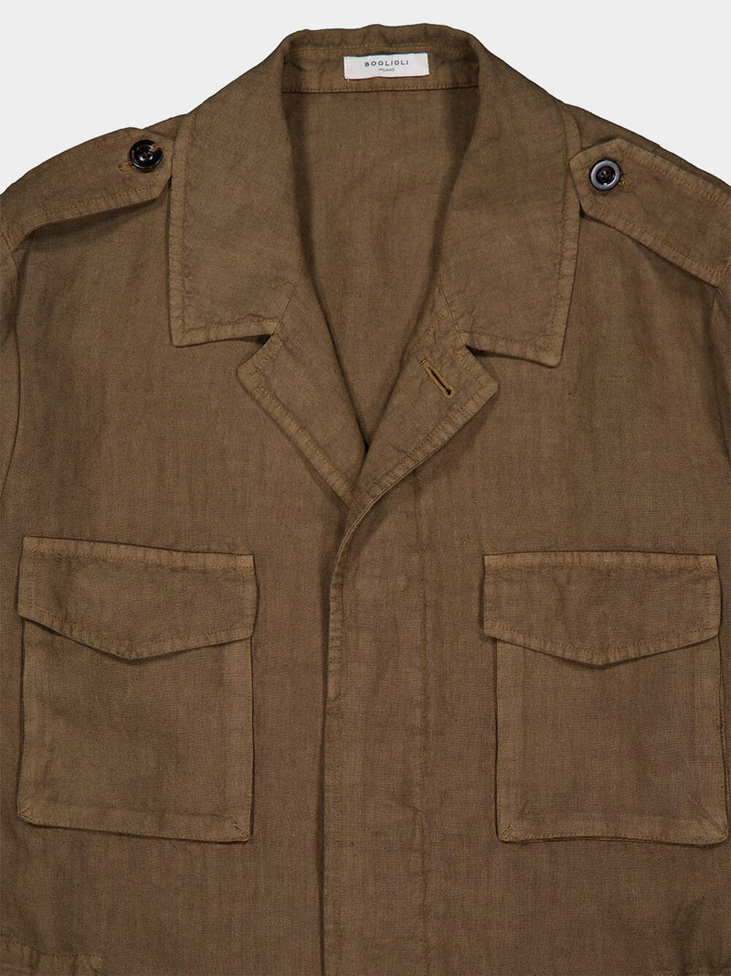 Garment-dyed Linen Field Jacket