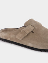 Agorà Taupe Suede Leather Slippers