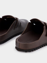 Agorà Dark Brown Leather Slides
