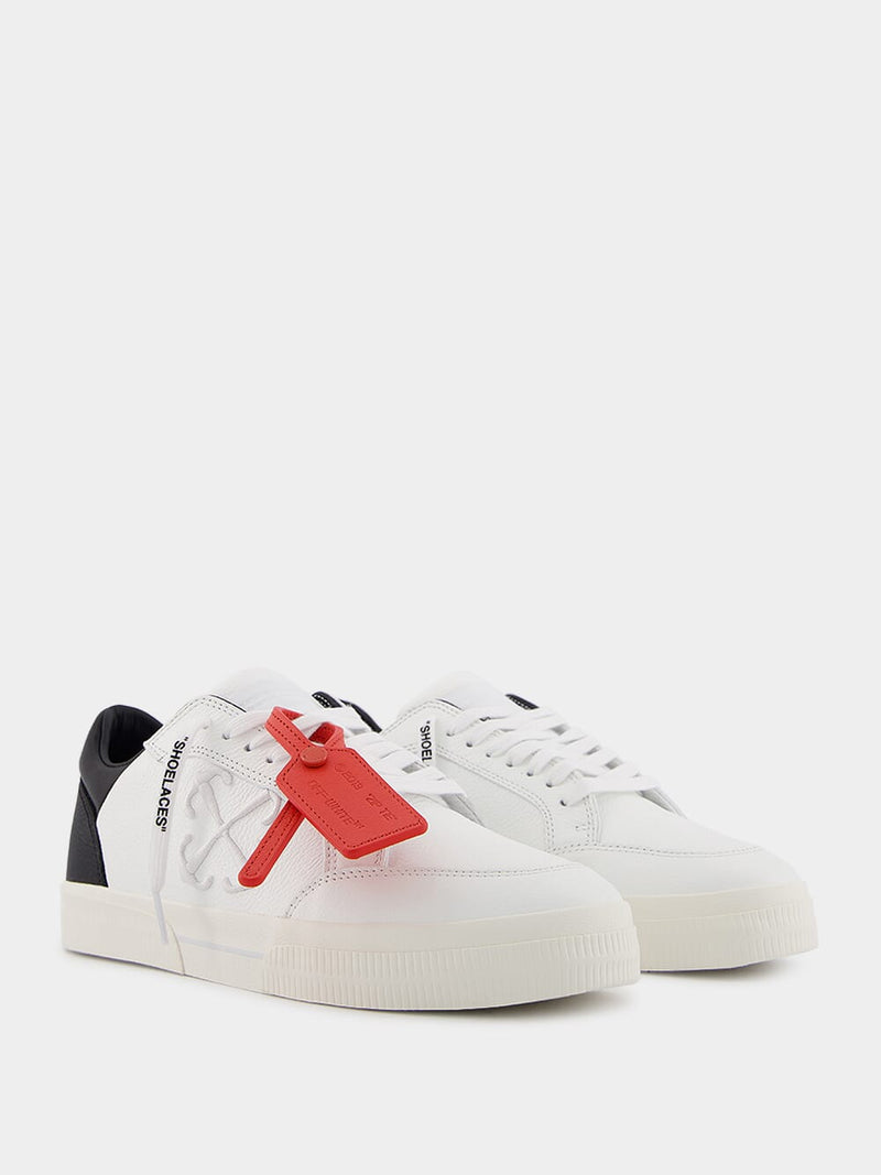 Contrasting-Tag Leather Sneakers