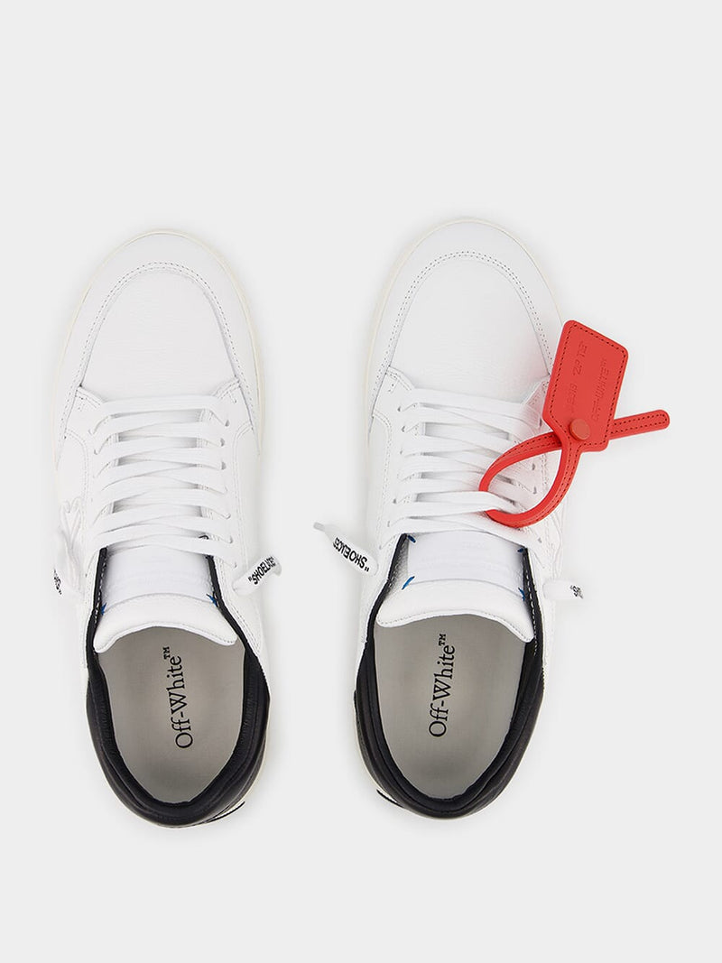 Contrasting-Tag Leather Sneakers