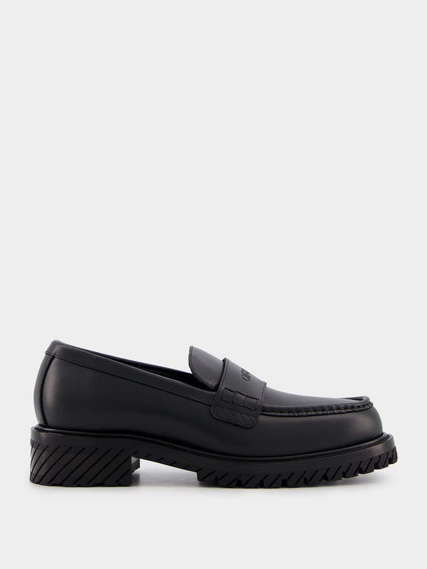 Leather Loafers with Debossed Logo