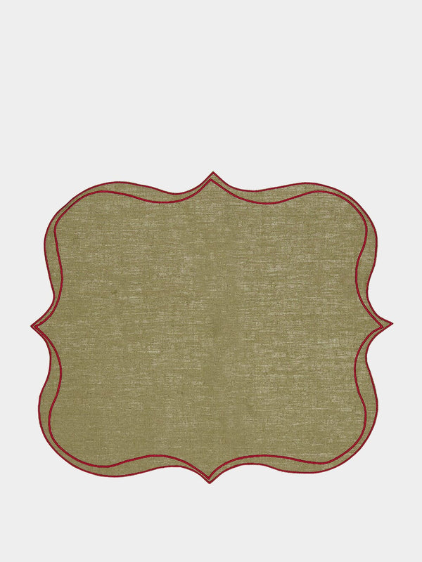 Olive Coated Linen Placemat