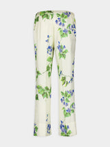 Floral-Print Twill Trousers
