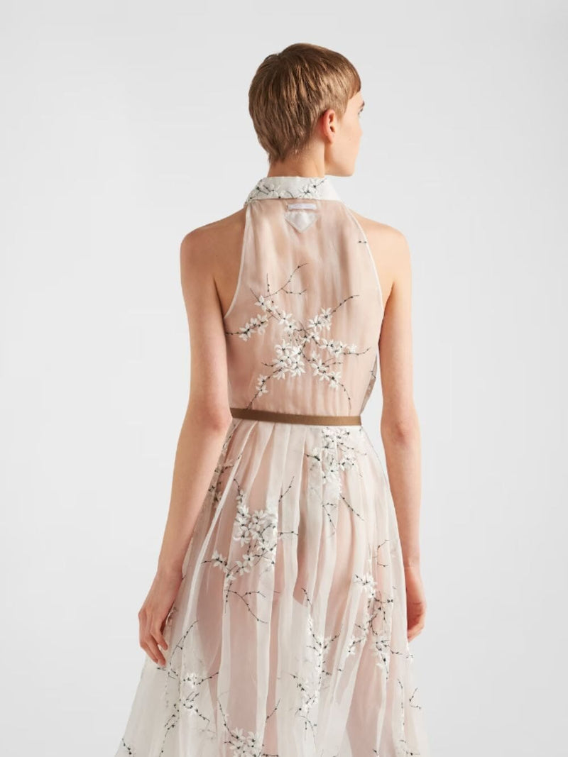 Floral Embroidered Organza Dress