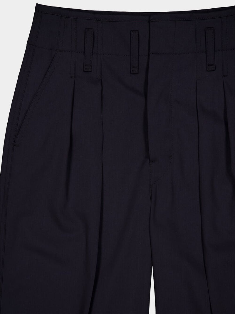 Tailored Pleated Wool Trousers