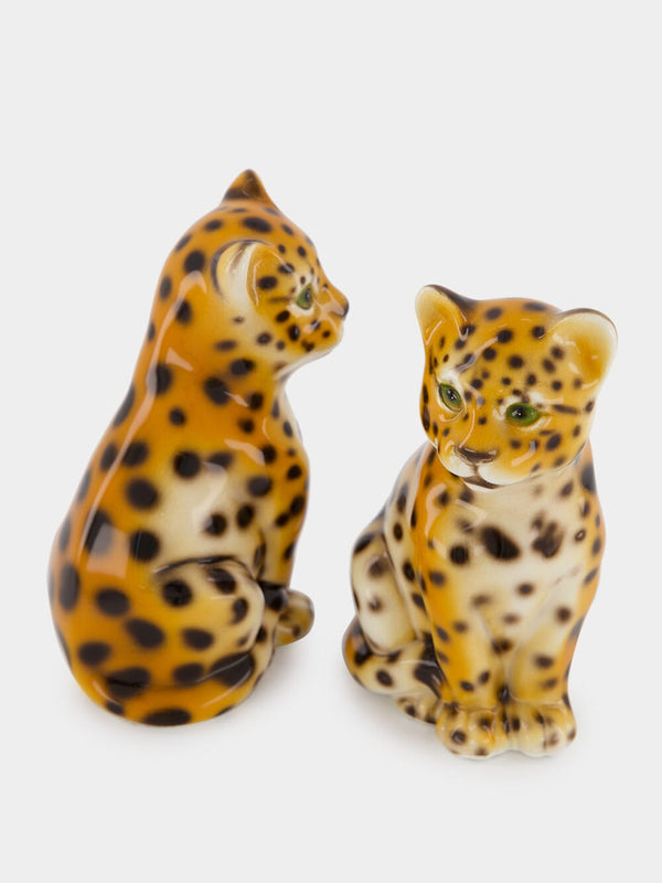 Set of 2 Ceramic Leopard Placeholders