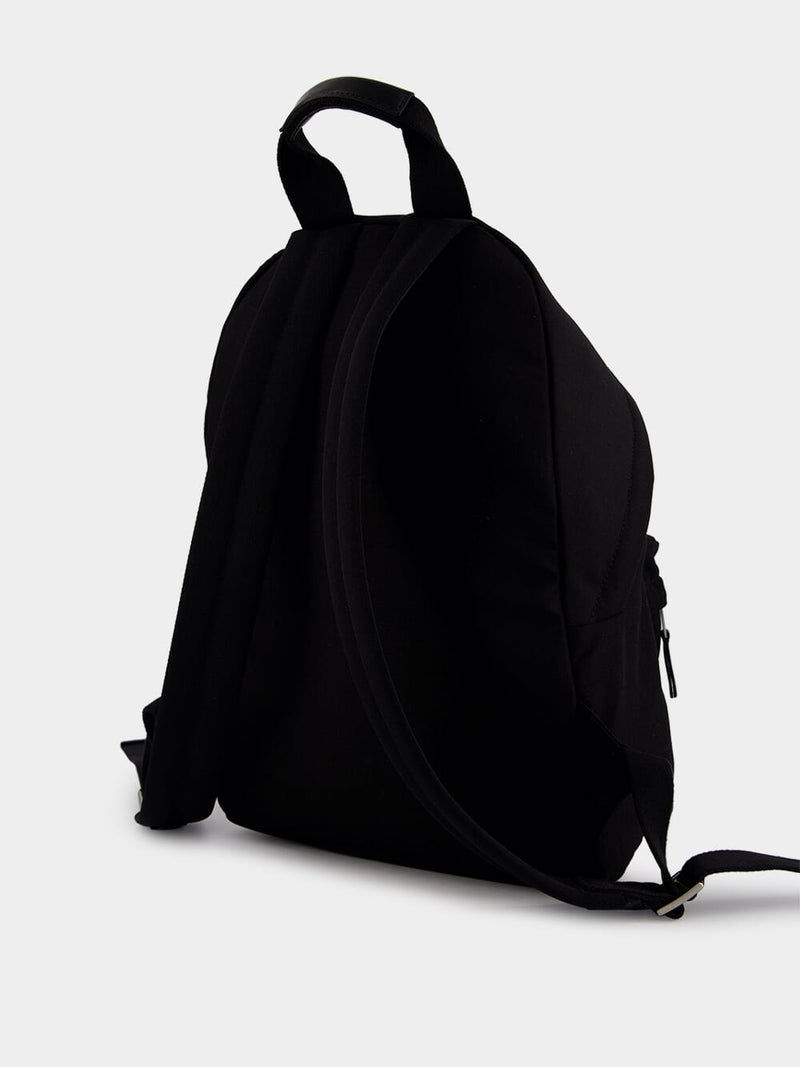 Logo Embellished Black Backpack