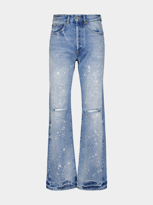 Paint-Splatter Straight Jeans