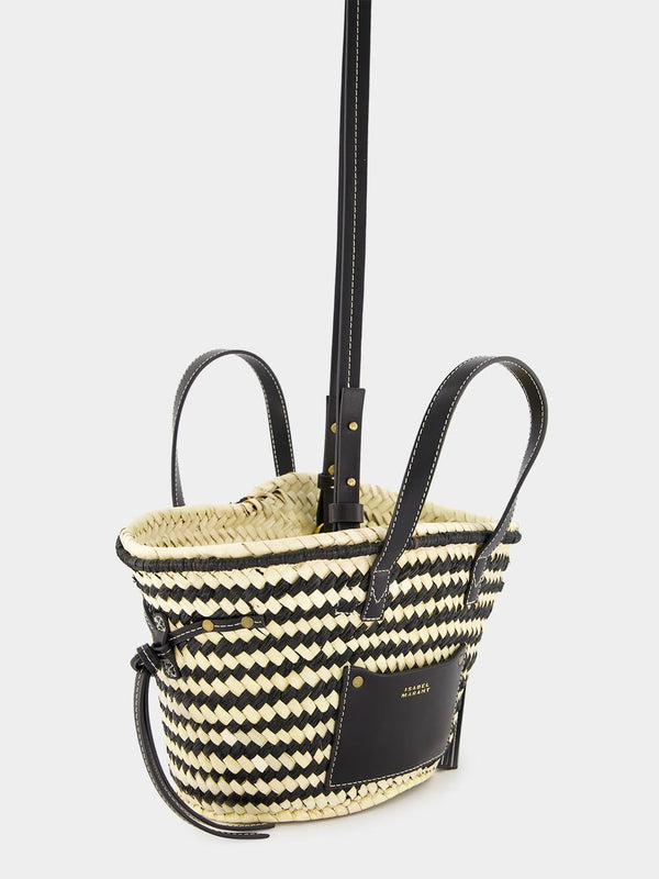 Cadix Mini Raffia Leather Basket
