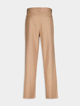 Italian Cotton-Linen Tailored Trousers