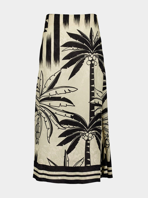 Dusty Trail Palm Print Skirt