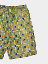 Silk Abstract-Print Shorts