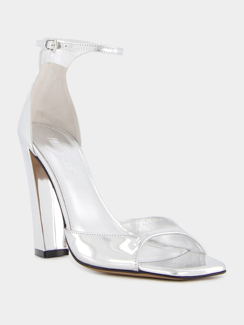 Grace Silver Mirror Leather Sandals