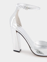 Grace Silver Mirror Leather Sandals