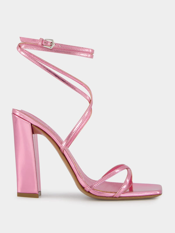 Diana Pink Mirrored Leather 105mm Sandals