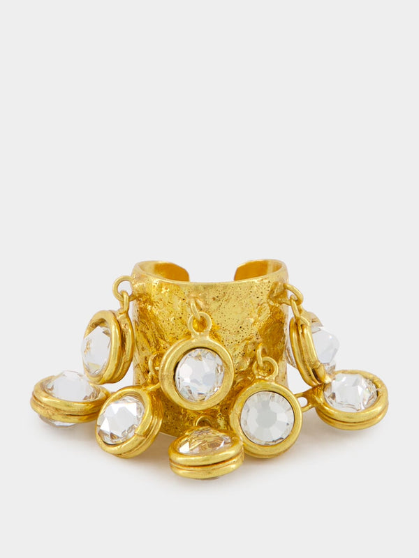 Gold-Plated Crystal Candies Ring