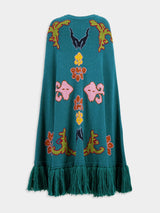 Saphire Embroidered Knitted Cape