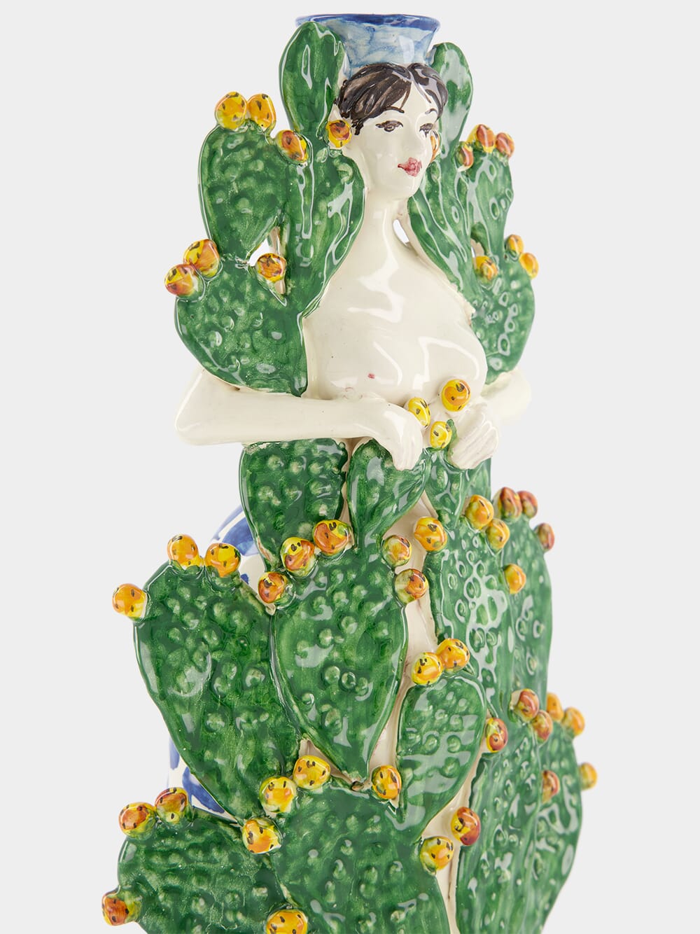 Cactus Lady Ceramic Candle Holder