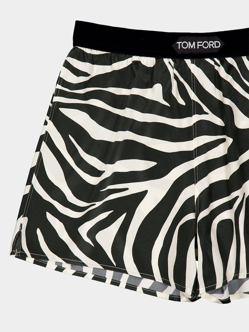 Zebra Silk Shorts