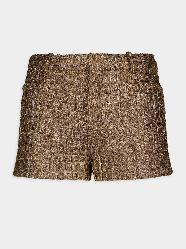 Mini Croco Metallic Tweed Shorts