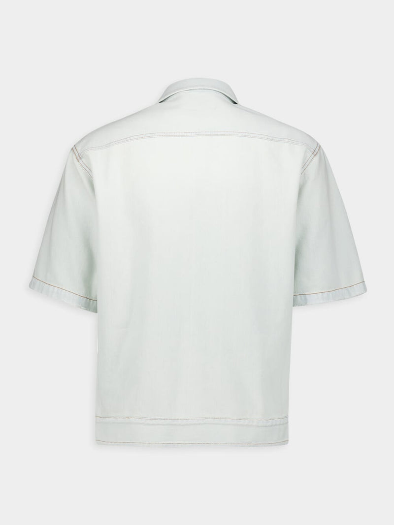 Short-Sleeved Denim Shirt