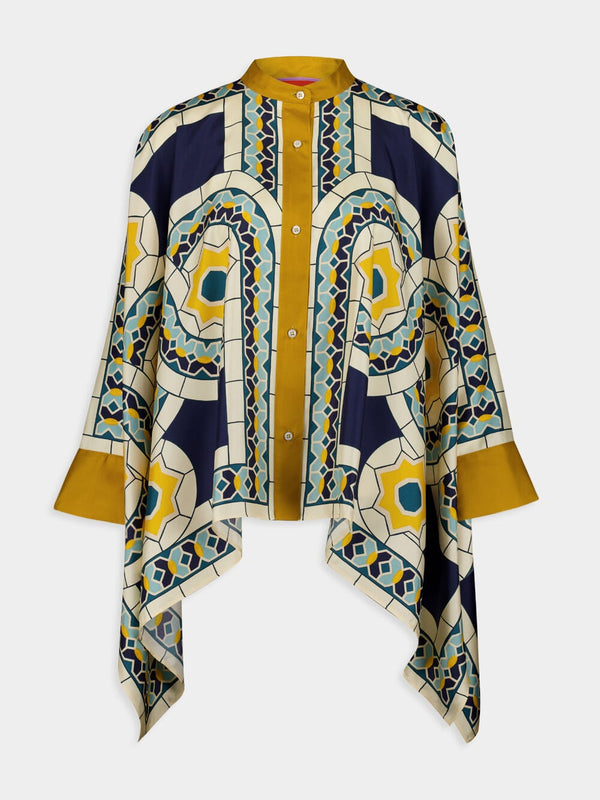 Mudejar Placée Silk Twill Foulard Shirt