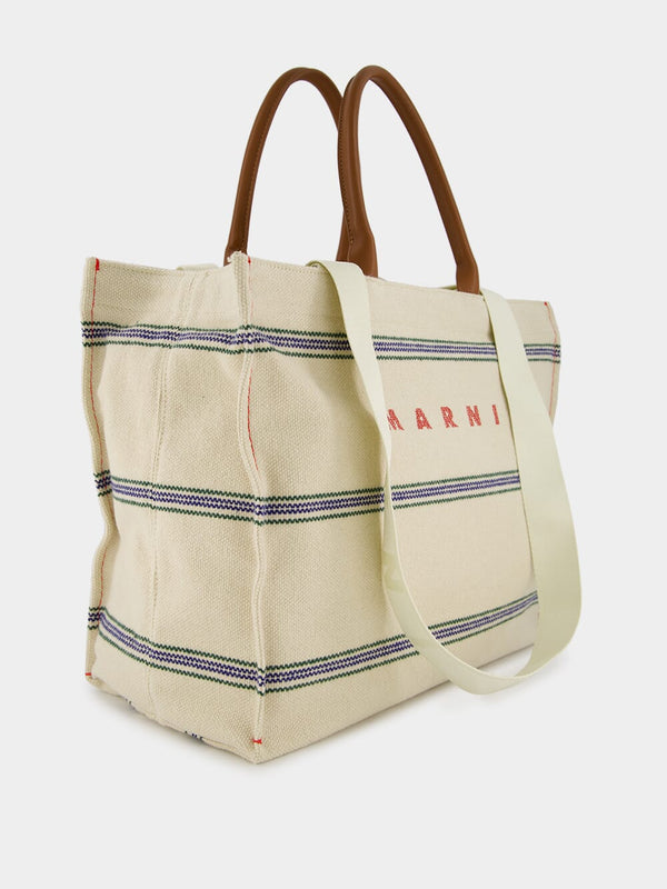 Embroidered Logo Canvas Tote