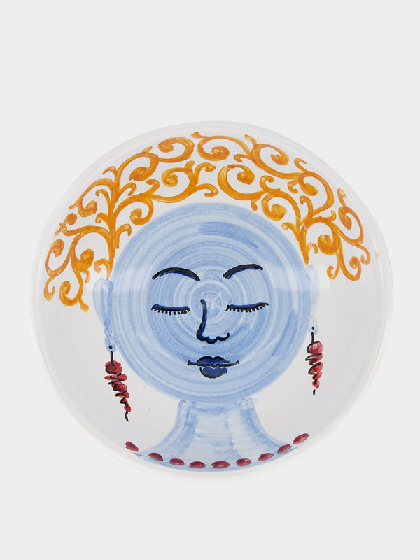 Handpainted Faces Ceramic Bowl