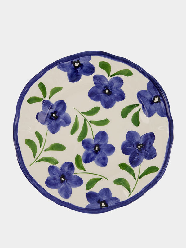 Floral-Print Ceramic Dinner Plate