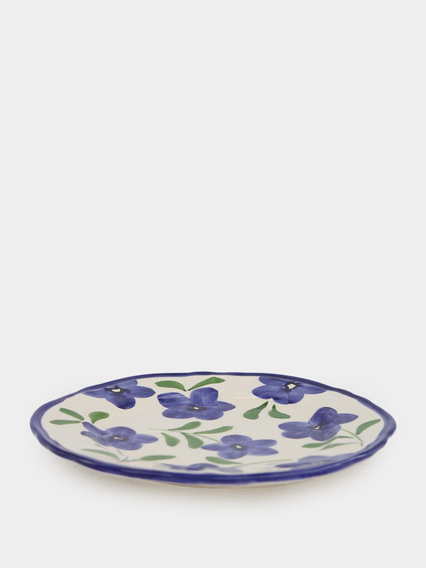 Floral-Print Ceramic Dinner Plate
