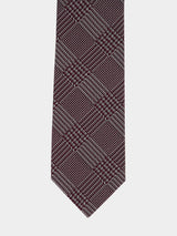 Burgundy Geometric Silk Tie