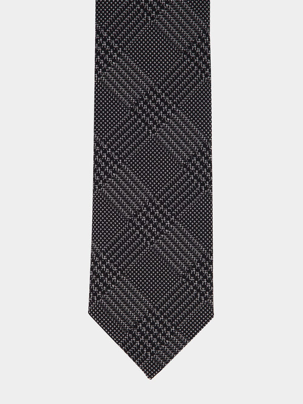 Dark Grey Geometric Silk Tie