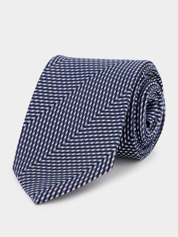 Navy Micro-Pattern Tie