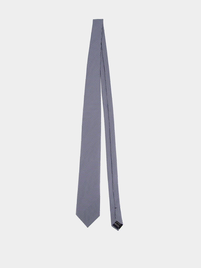 Zigzag Stripe Silk Tie