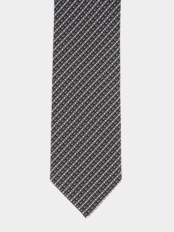 Sleek Geometric Silk Tie