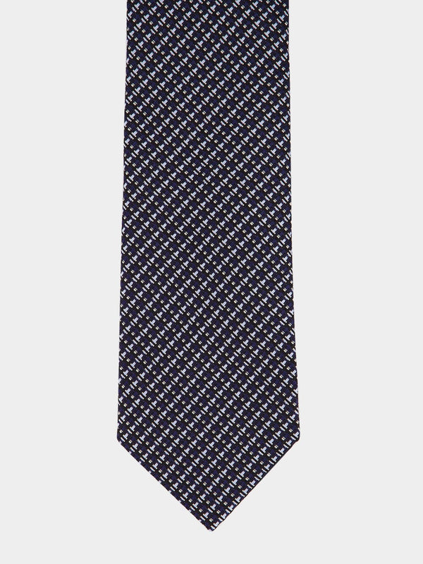 Navy Pin Dot Silk Tie