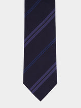 Navy Striped Silk Tie