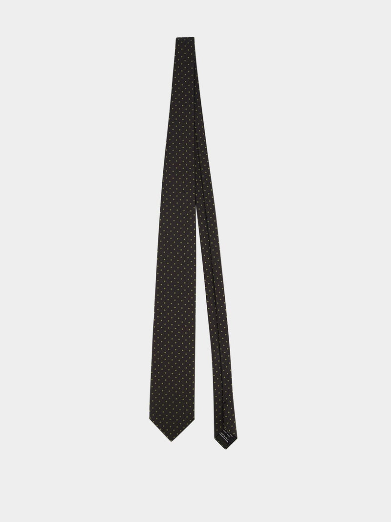 Dotted Olive Silk Tie