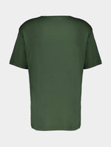 Green Ribbed U-Neck T-Shirt