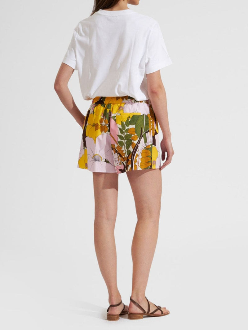 Big Flowers-Print Cotton Shorts