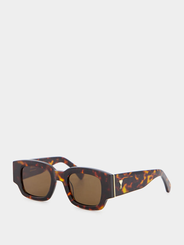 Tortoise Shell Square-Frame Sunglasses