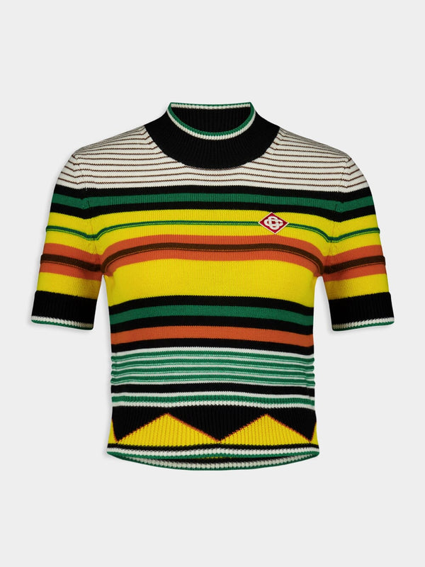Afro-Cubist Knitted Striped Shirt