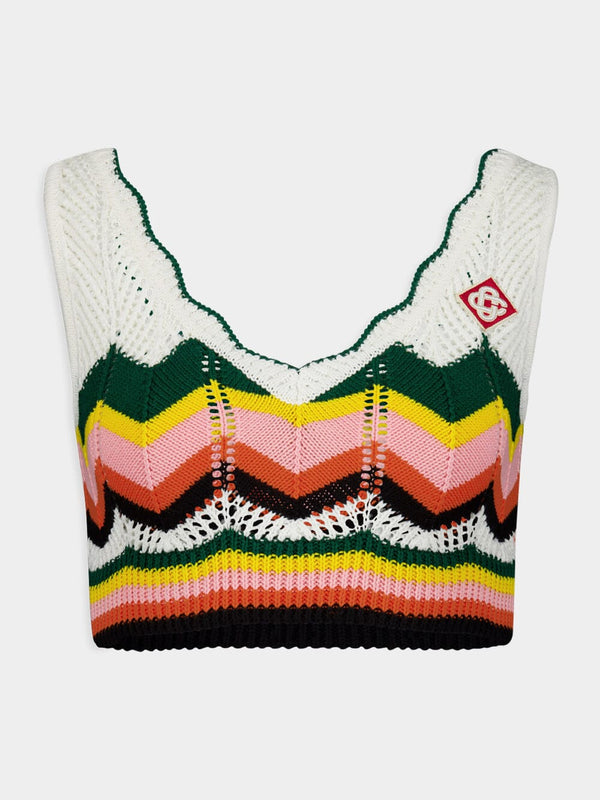 Chevron Knitted Crop Top