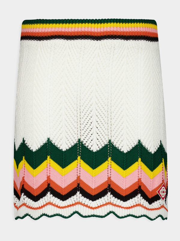 Chevron Lace Mini Skirt